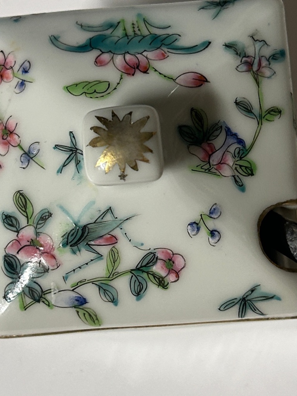 Antique China Floral Ceramic mustard jar with Lid not original spoon - Picture 7 of 9